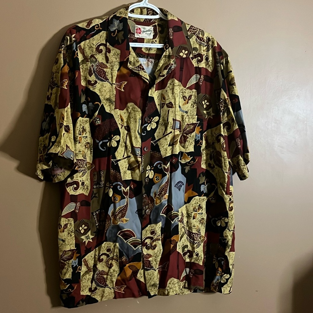 😄Rayon vintage Hawaiian vacation shirt. B7